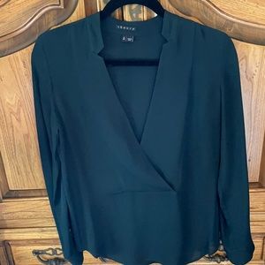 Theory hunter green blouse